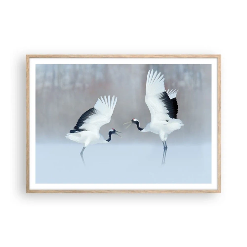 Poster in light oak frame - Dance in the Fog - 100x70 cm