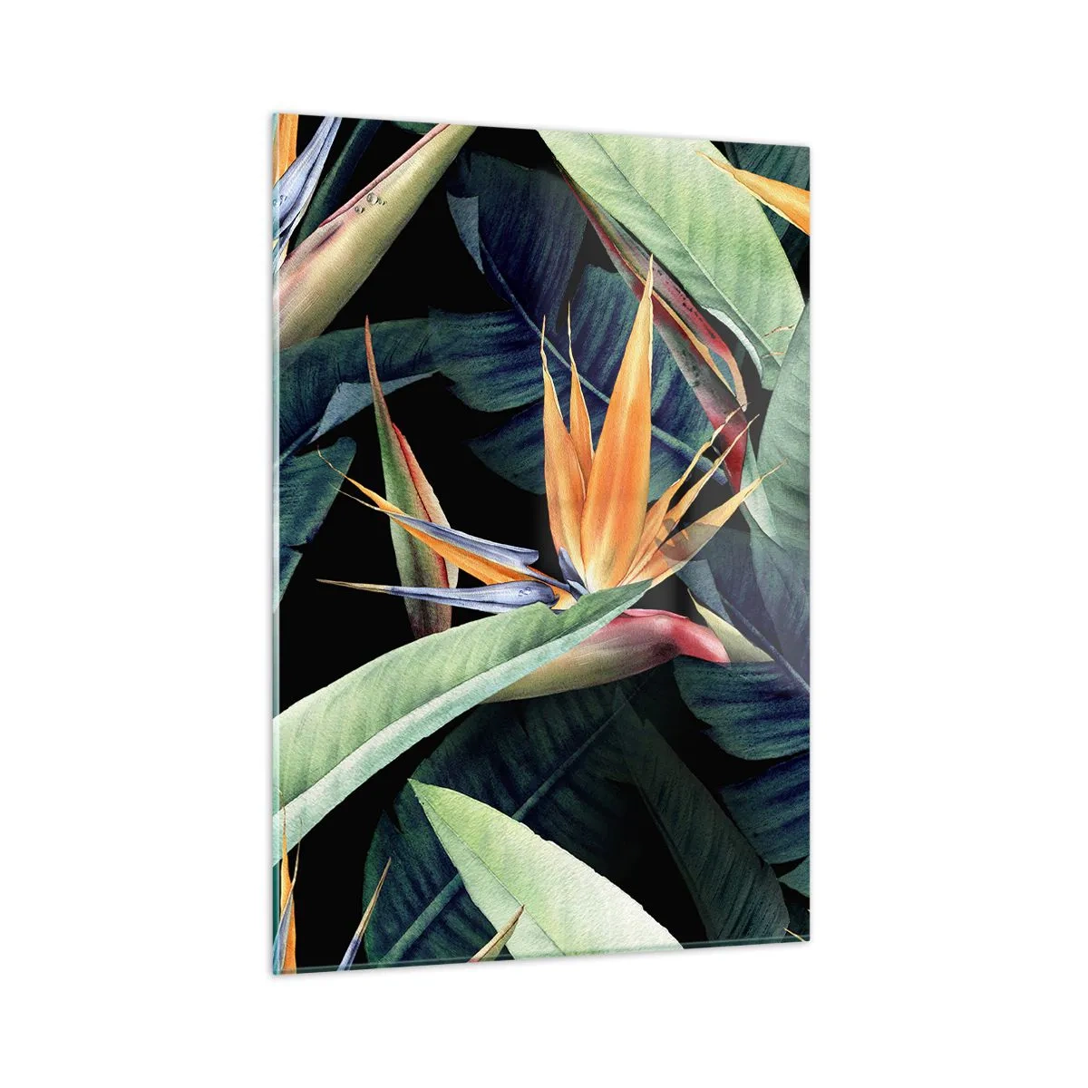 Glass picture - Flaming Flowers of the Tropics - 50x70 cm