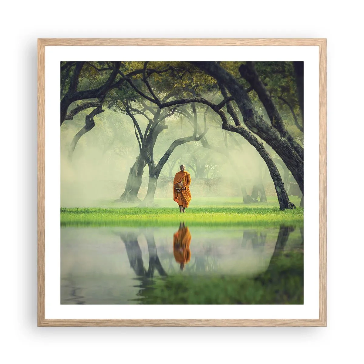 Poster in light oak frame - On the Way to Enlightenment - 60x60 cm