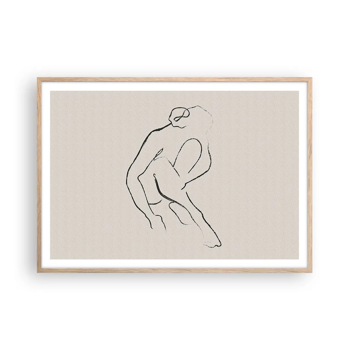 Poster in light oak frame - Intimate Sketch - 100x70 cm