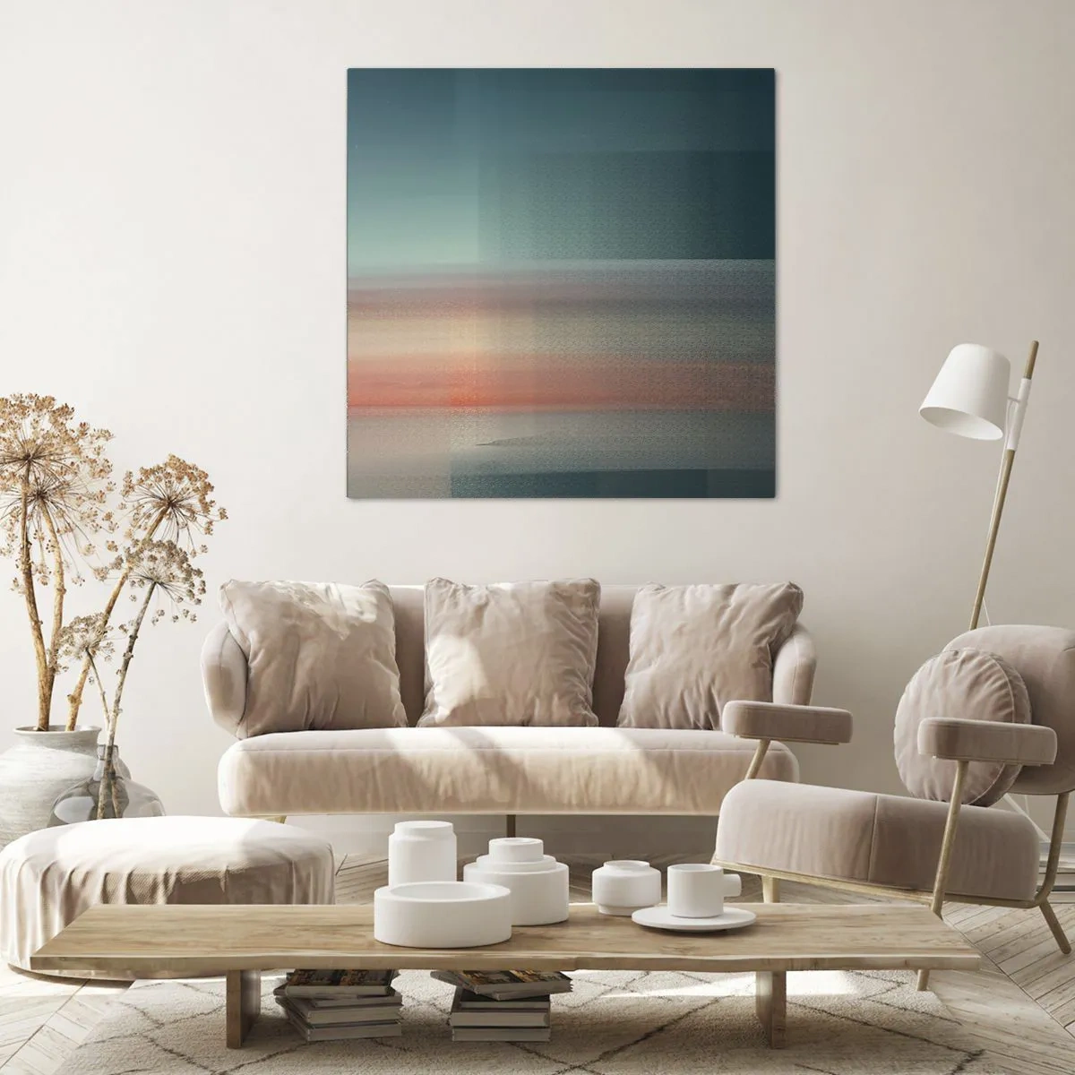 Canvas picture - Abstract: Light Waves - 40x40 cm