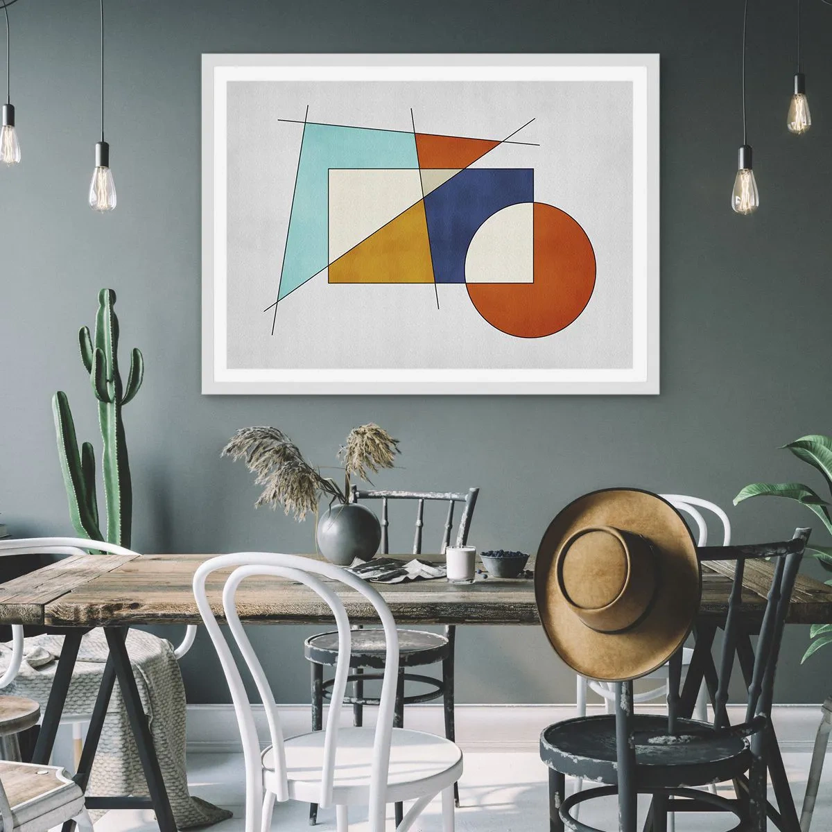 Poster in white frmae - Abstract: Modernist Fun - 40x30 cm