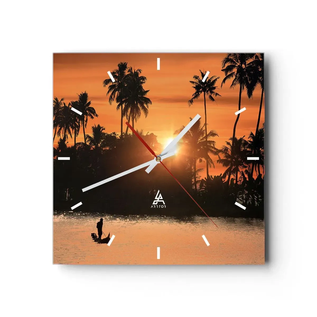 Wall clock - Clock on glass - Time for Rest - 30x30 cm