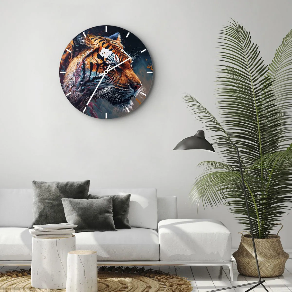Wall clock - Clock on glass - Wild Beauty - 40x40 cm