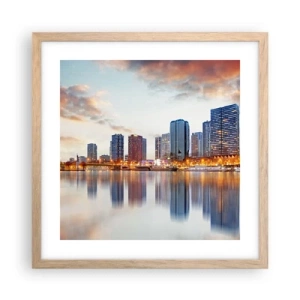 Poster in light oak frame - Monumental Peace of Paris - 40x40 cm