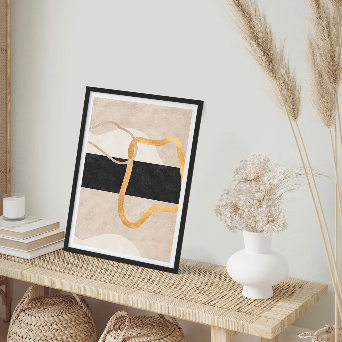 Poster in black frame - Shapes in Loops - 70x100 cm