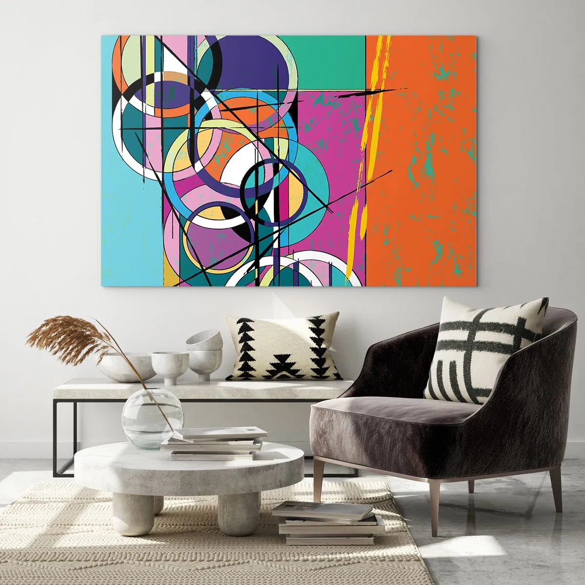 Glass picture - Wheels Go Round and Round - 120x80 cm