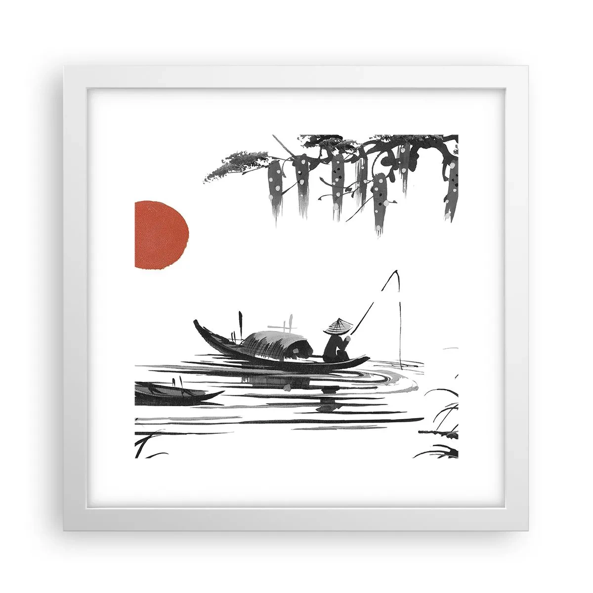 Poster in white frmae - Asian Afternoon - 30x30 cm