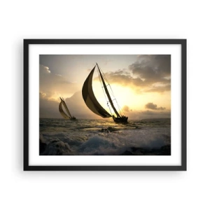Poster in black frame - With and against the Wind - 50x40 cm