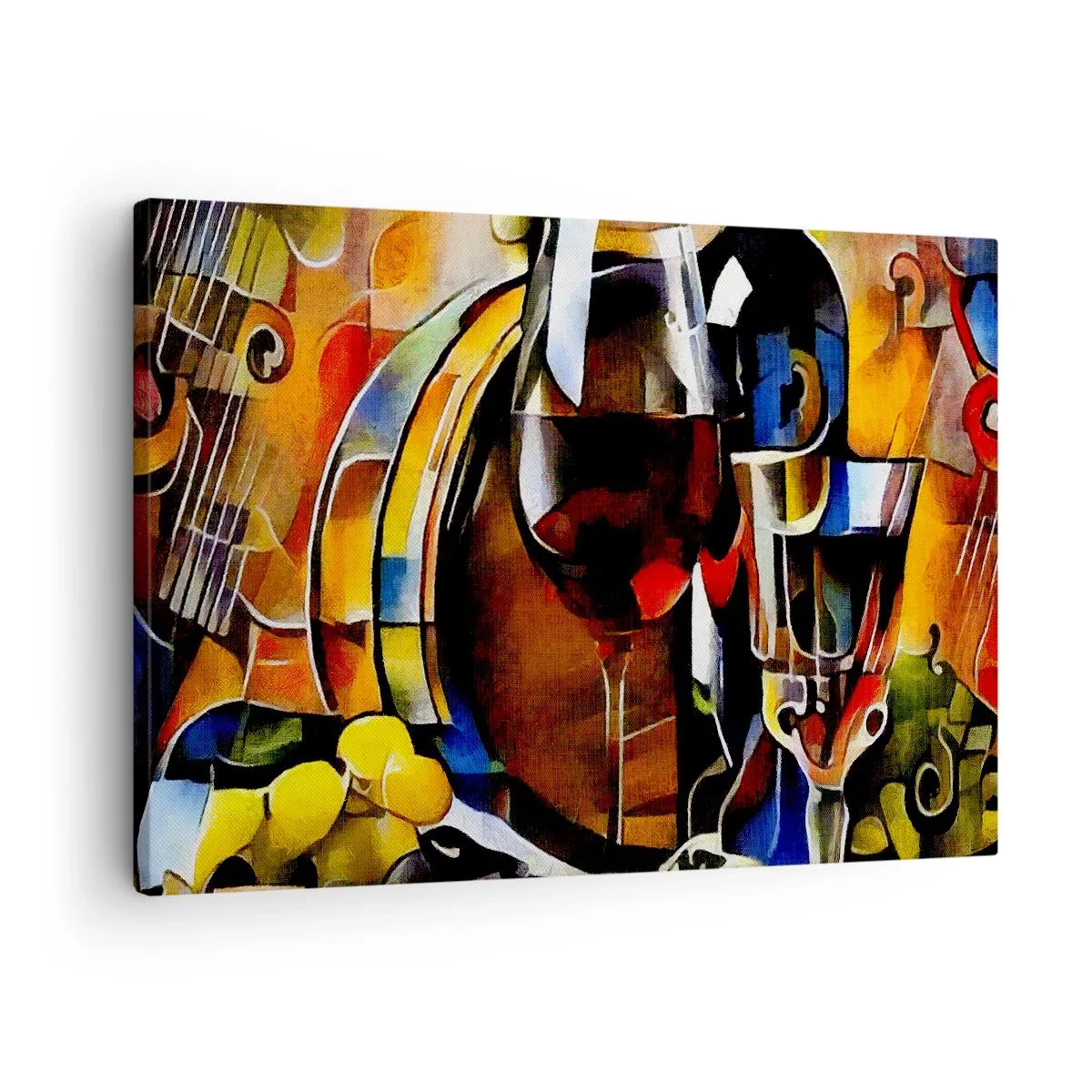 Canvas picture - Abstract still life with glasses and instruments - 70x50cm - And The World Fills With Colours - Modern wall decoration for the living room and bedroom ARTTOR