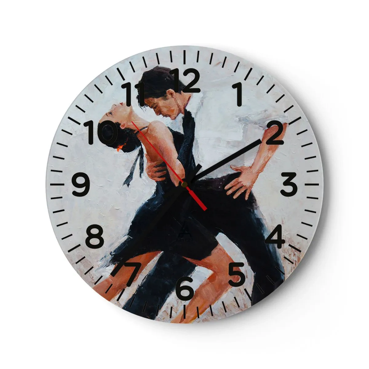 Wall clock - Clock on glass - Tango of My Dreams - 40x40 cm