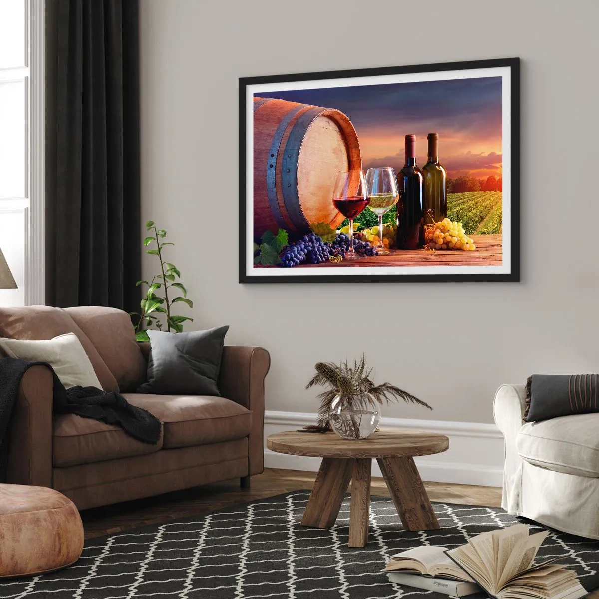 Poster in black frame - Here Life Is Full of Flavour - 70x50 cm