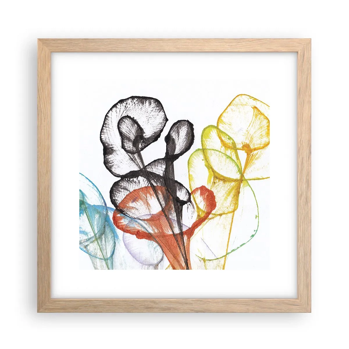 Poster in light oak frame - Flowers with a Soul - 30x30 cm