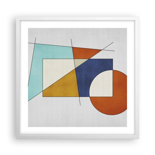 Poster in white frmae - Abstract: Modernist Fun - 50x50 cm