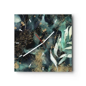 Wall clock - Clock on glass - Enchanted Garden - 40x40 cm