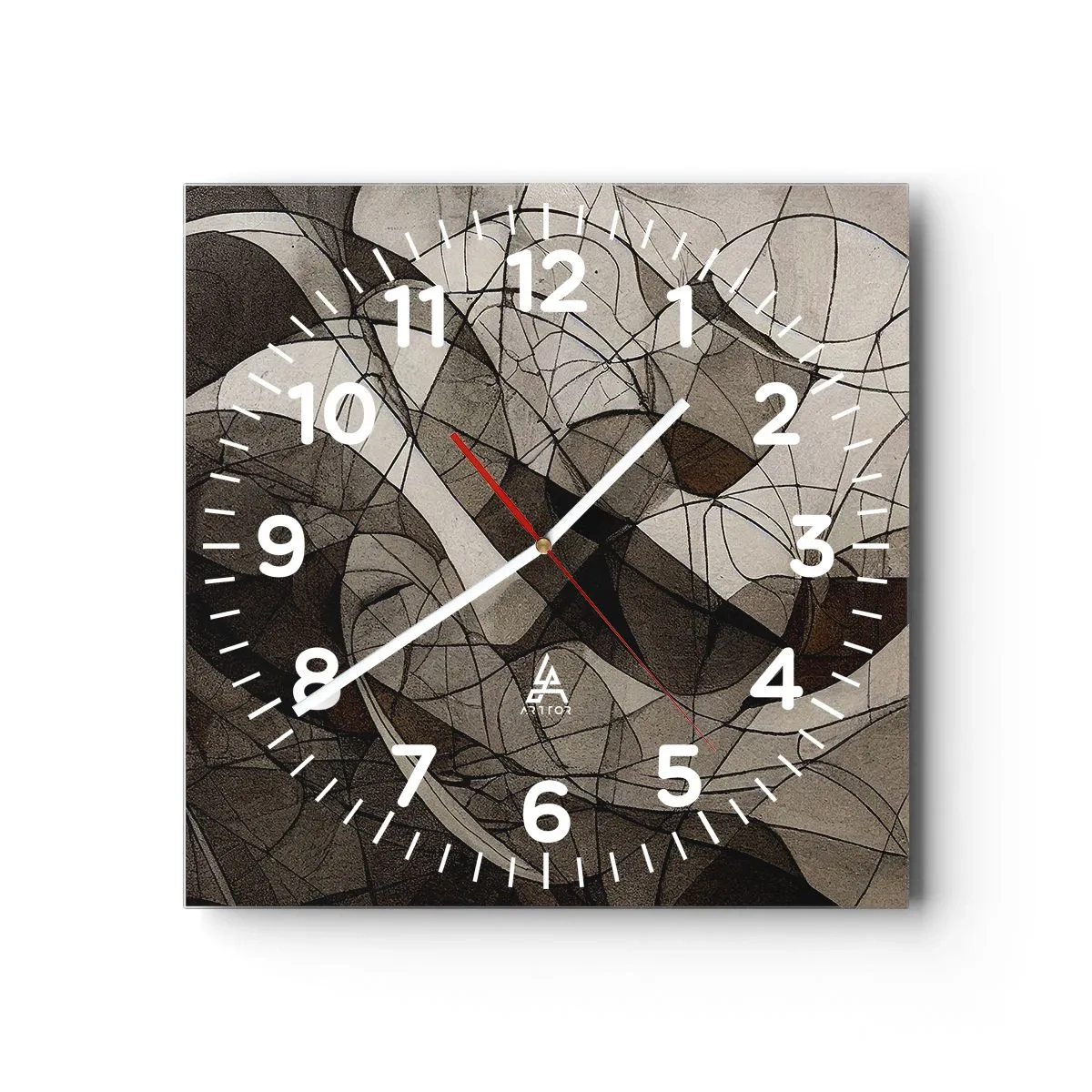 Wall clock - Clock on glass - Circulation of the Colours of the Earth - 40x40 cm