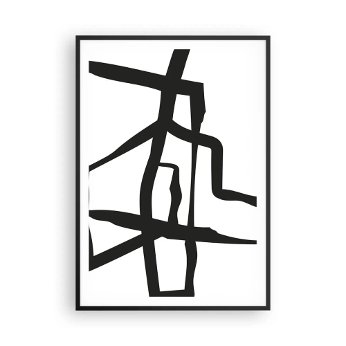 Poster in black frame - Black and White Construction - 70x100 cm