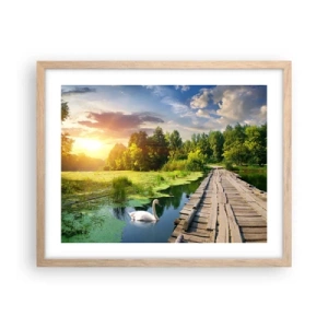 Poster in light oak frame - Summer Everywhere - 50x40 cm