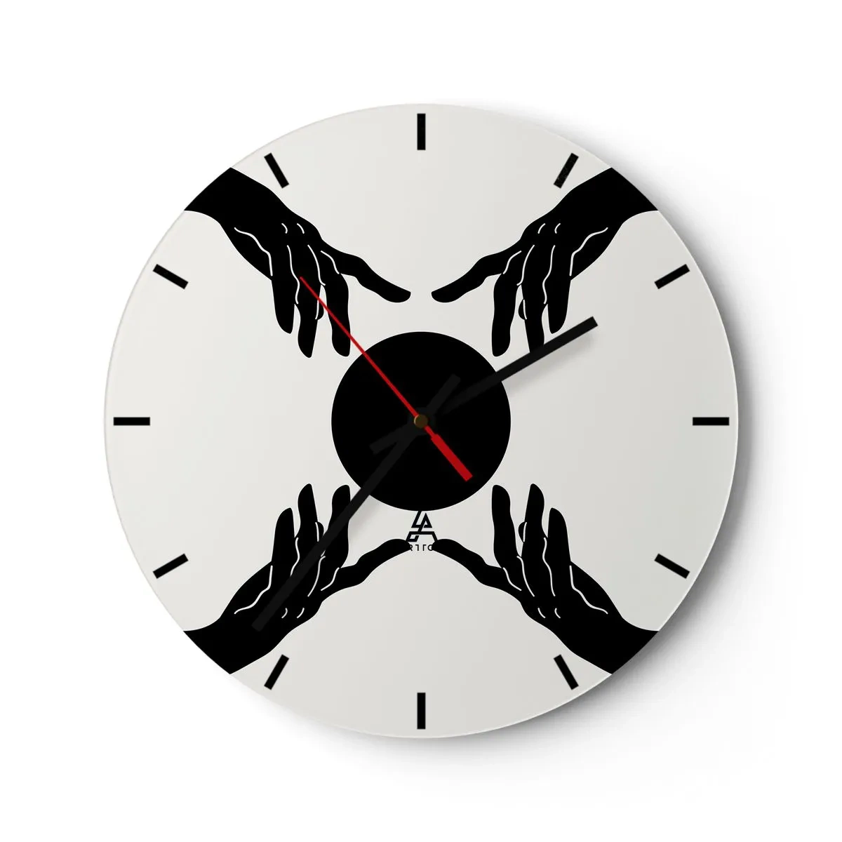 Wall clock - Clock on glass - Secret Sign - 40x40 cm