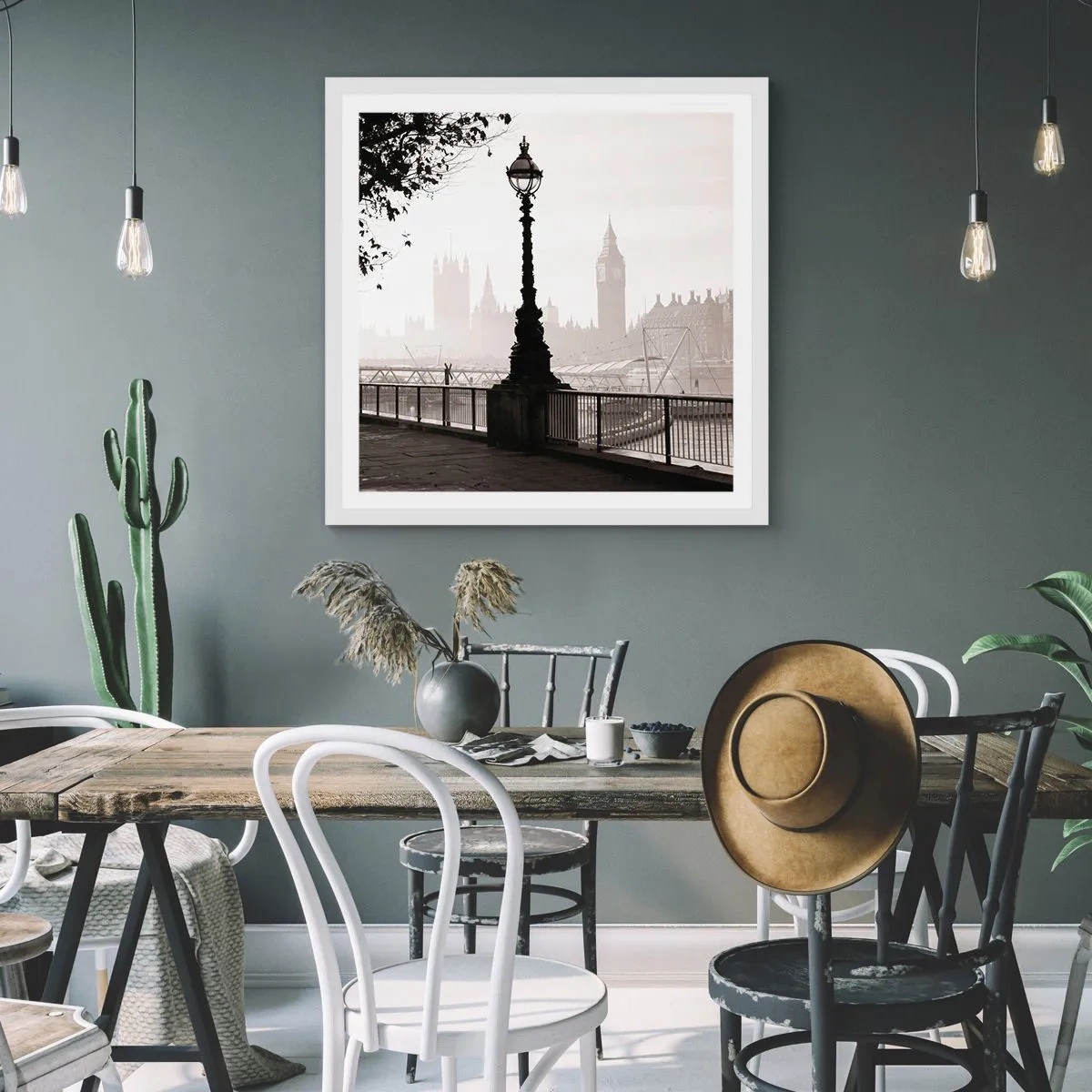Poster in white frmae - London Morning - 60x60 cm