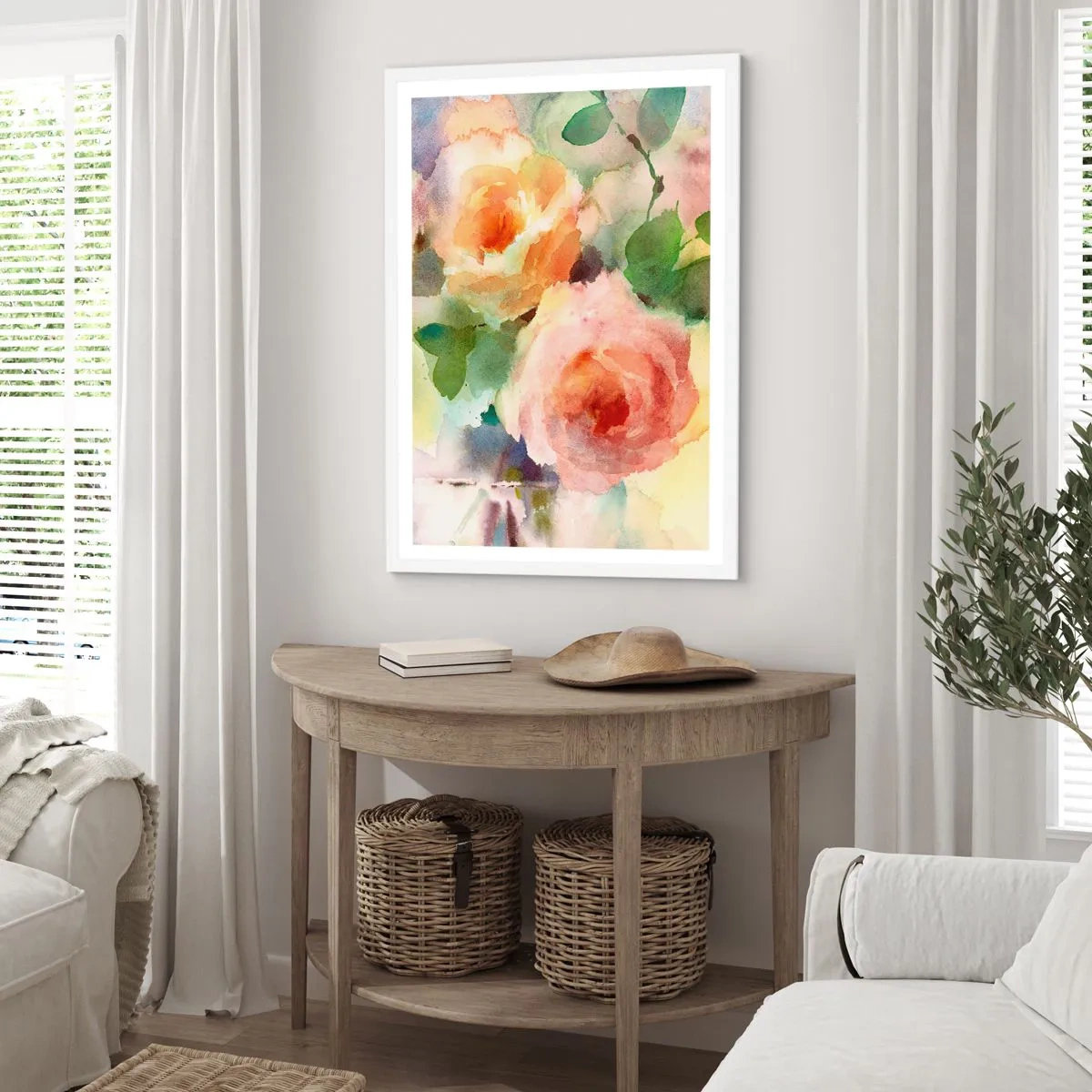 Poster in white frmae - Delicate Like Watercolour - 61x91 cm