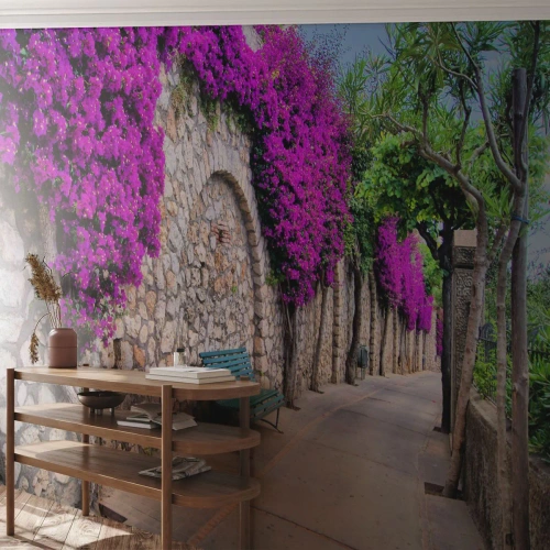 Self-Adhesive Photo Wallpaper Deluxe Sticker - Let's Meet - City, Flowers, Italy - 450x315 cm