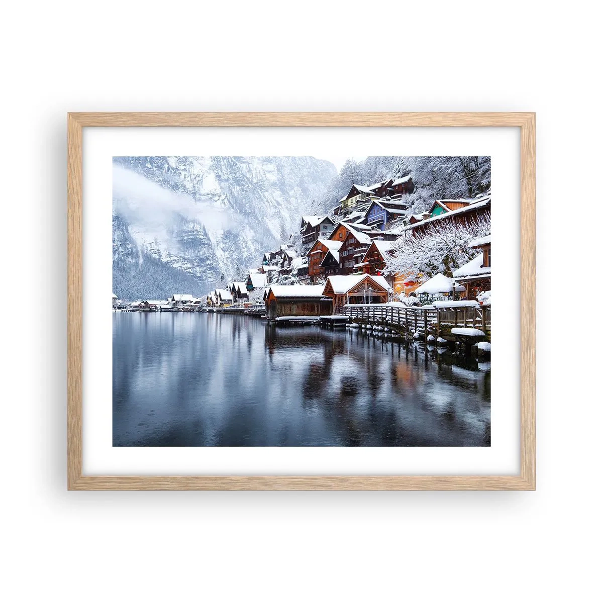 Poster in light oak frame - In Winter Decoration - 50x40 cm
