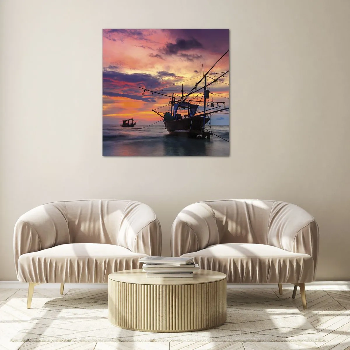 Glass picture - Exotic Evening - 70x70 cm