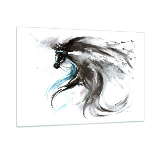 Glass picture - Gallop of a Black Prince - 120x80 cm
