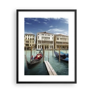 Poster in black frame - Palaces in Blue - 40x50 cm