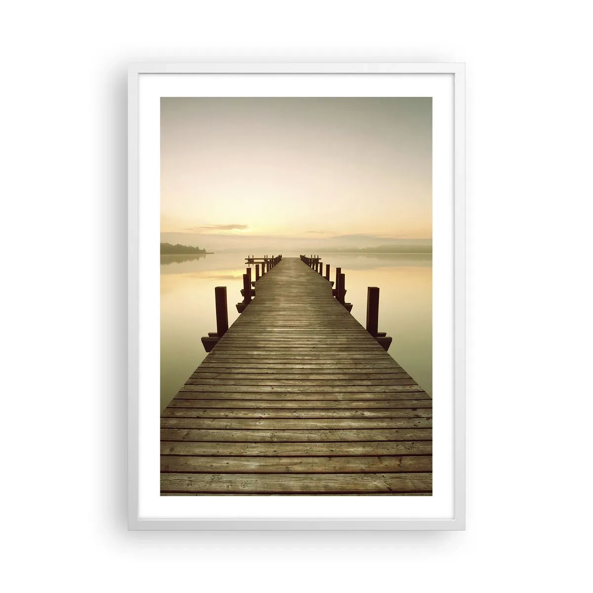 Poster in white frmae - Before Dawn, Dawn, Light - 50x70 cm
