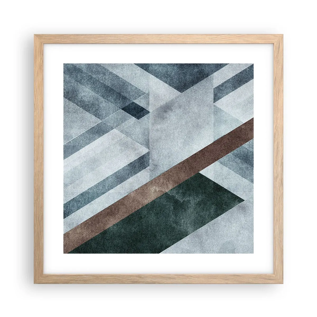 Poster in light oak frame - Refined Elegance of Geometry - 40x40 cm