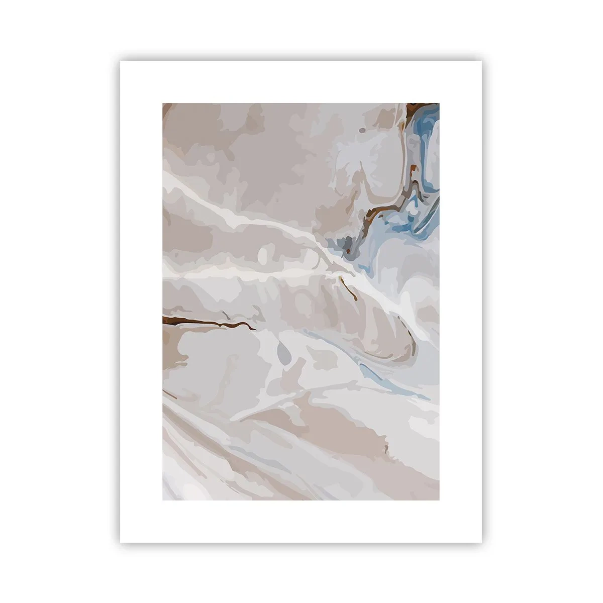 Poster - Blue Meanders under White - 30x40 cm