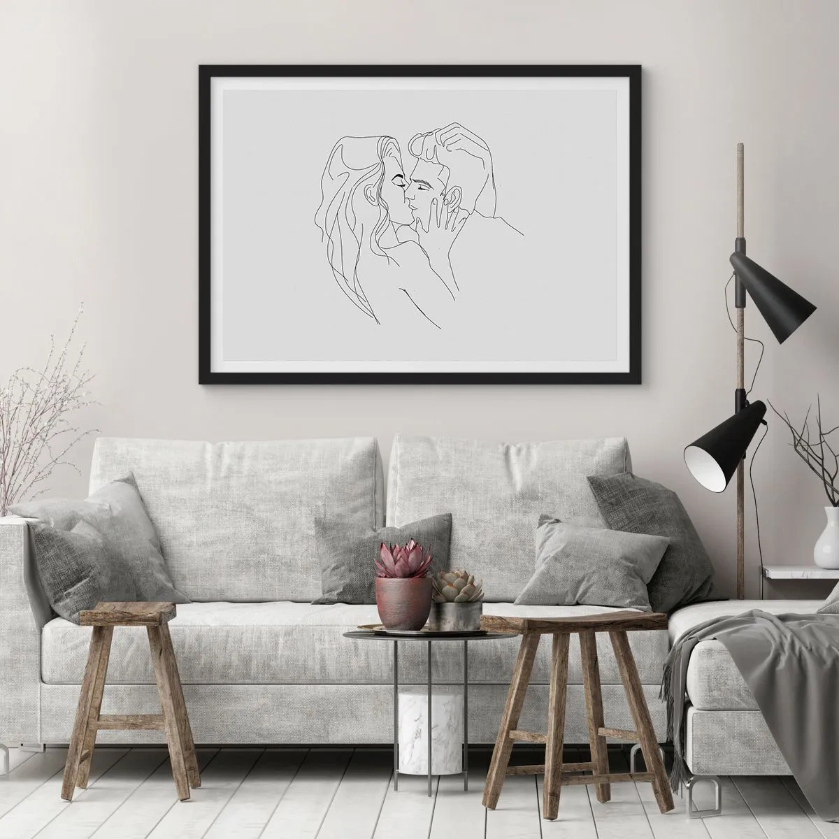 Poster in black frame - With the Same Line - 70x50 cm