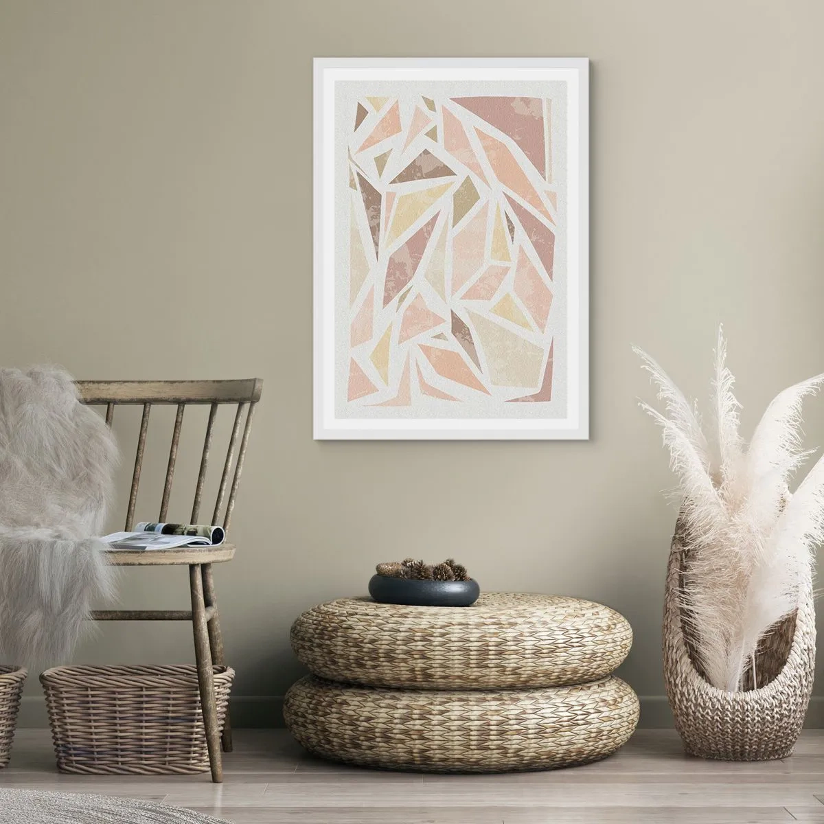 Poster in white frmae - Stained Glass Composition - 50x70 cm