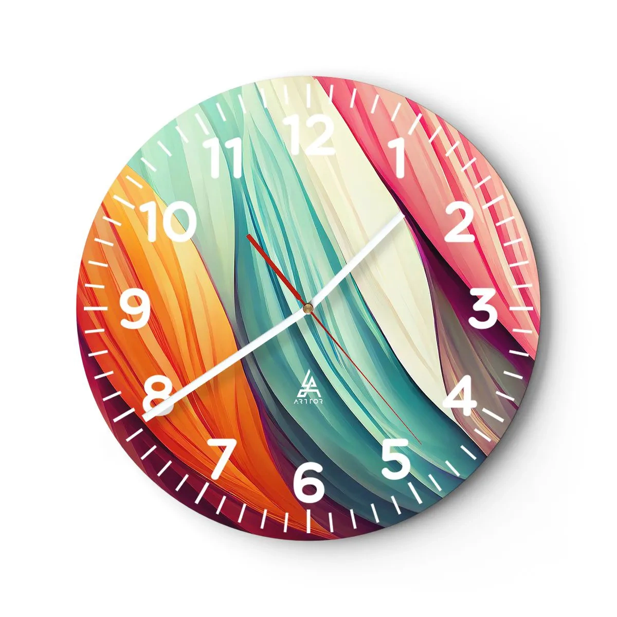 Wall clock - Clock on glass - Rainbow Knot - 30x30 cm