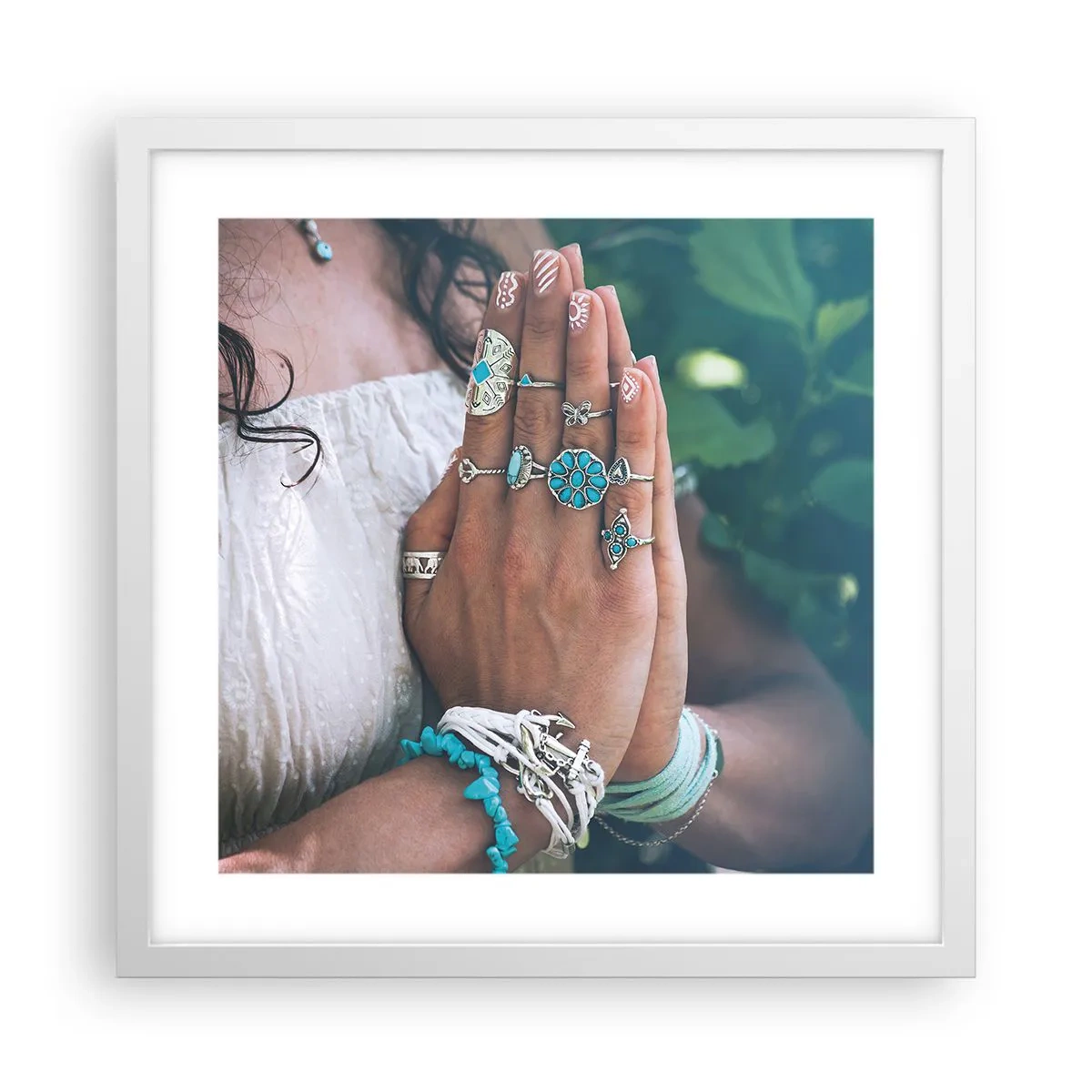 Poster in white frmae - Welcome to the Centre of Wellbeing - 40x40 cm