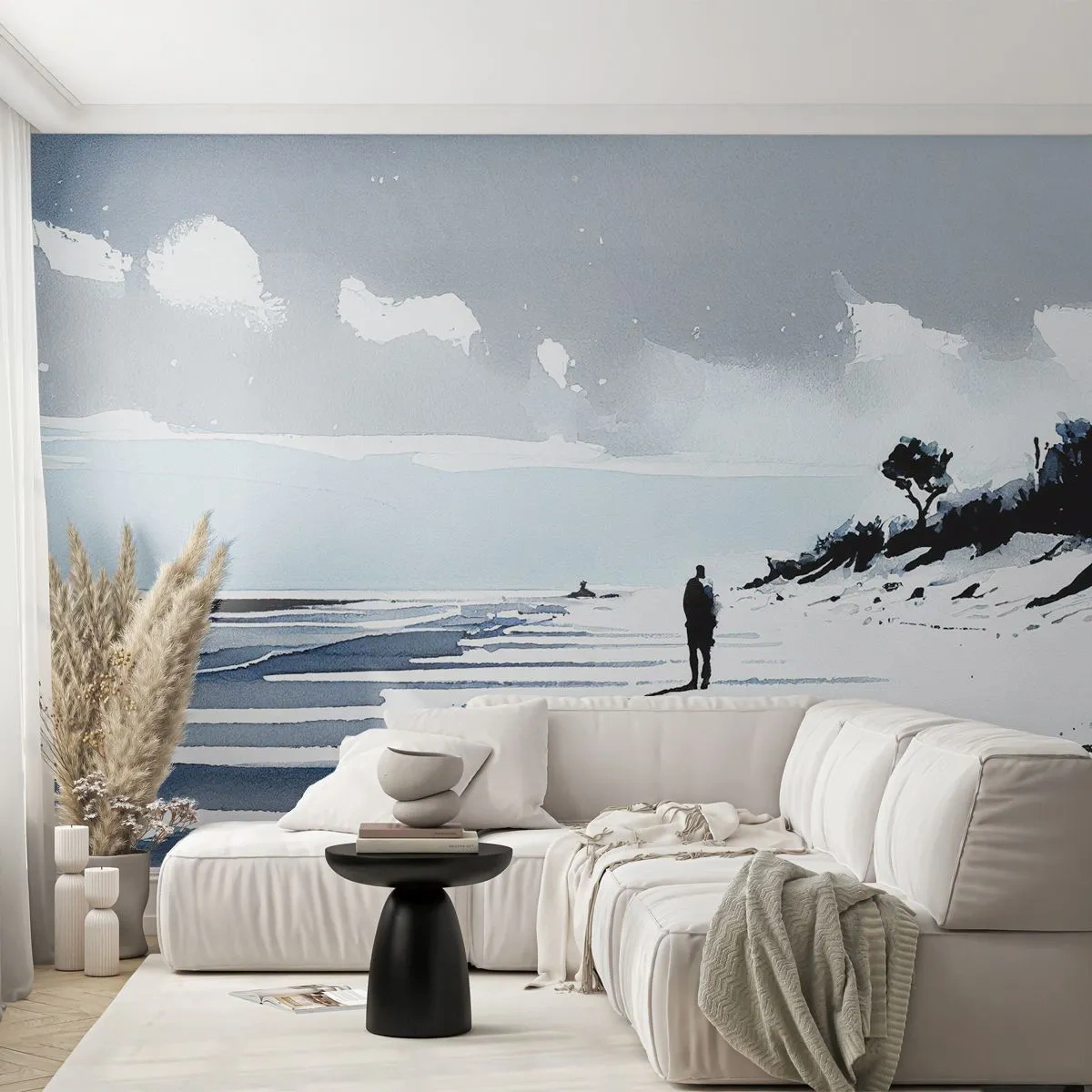 Self-Adhesive Photo Wallpaper Deluxe Sticker - All Alone - Landscape, Beach, Piece - 100x70 cm