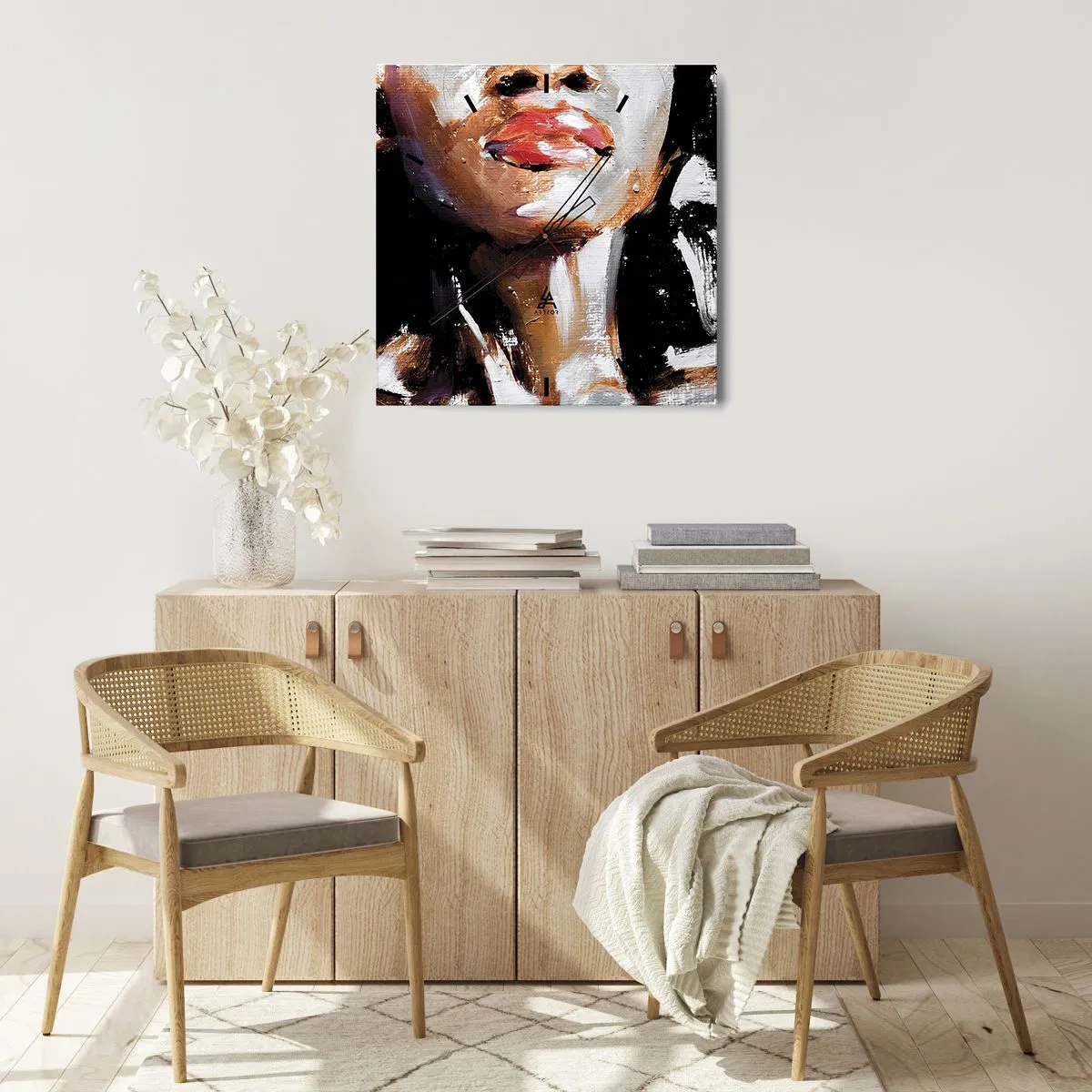 Wall clock - Clock on glass - Pride without Prejudice - 40x40 cm