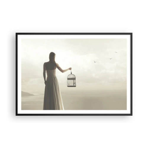 Poster in black frame - Be Free - 100x70 cm