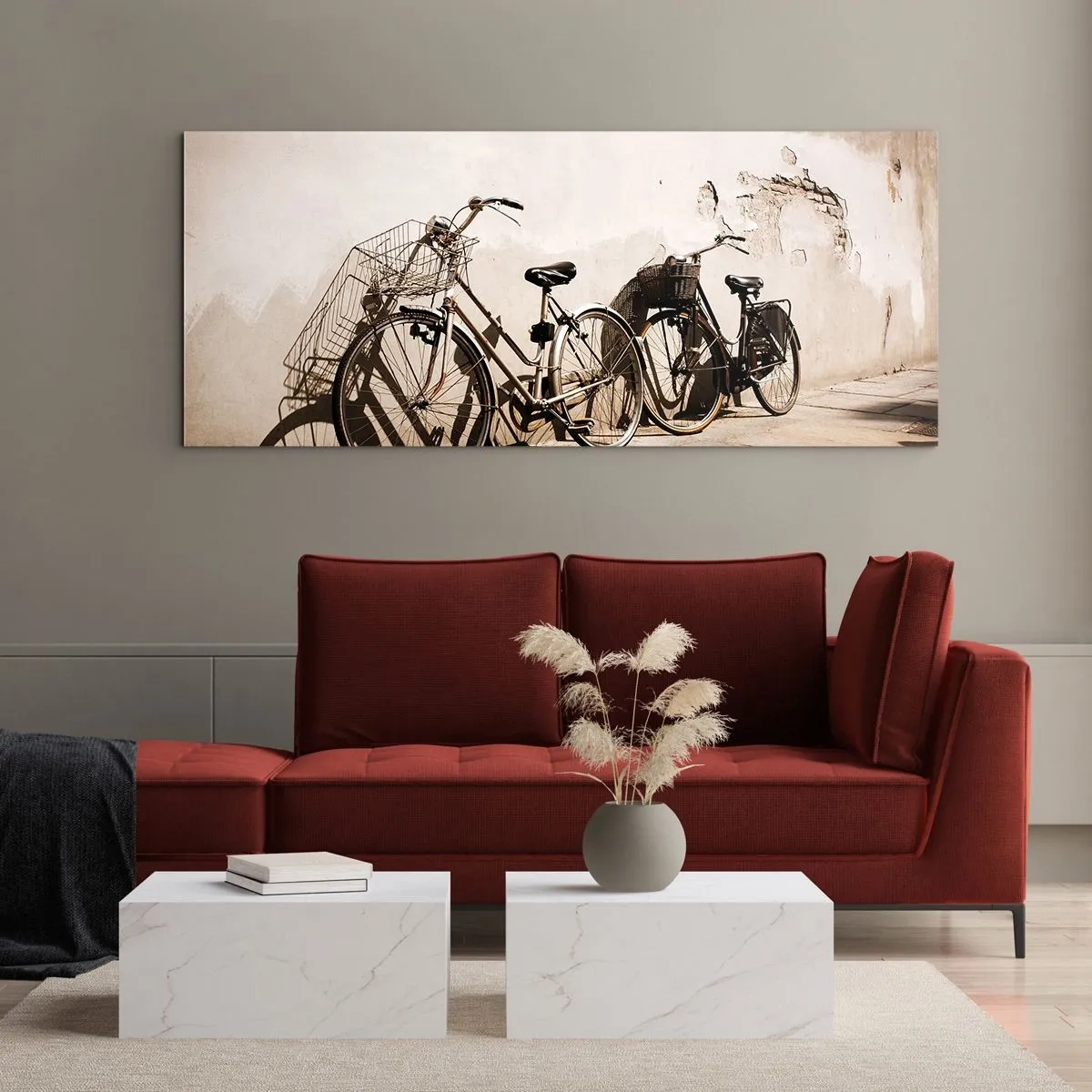 Glass picture - Unforgetable Charm of the Past - 90x30 cm