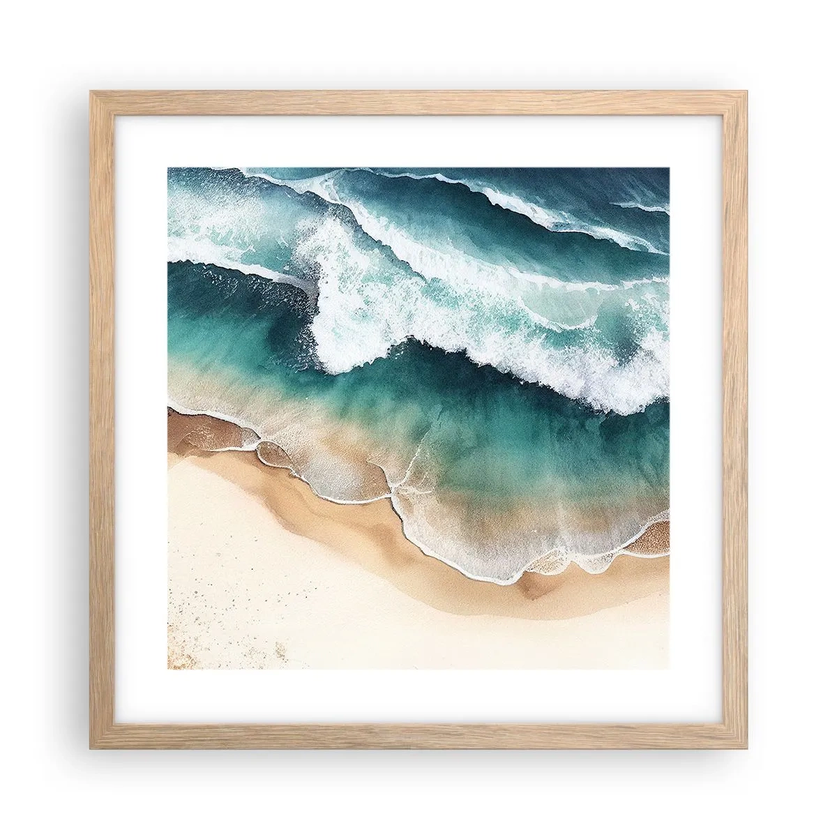 Poster in light oak frame - Eternal Encounter - 40x40 cm