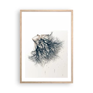 Poster in light oak frame - Listening to the Whisper of the Trees - 50x70 cm