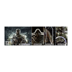 Photo Wallpaper Sample Self-Adhesive Deluxe Sticker - Power Squared - Abstraction, Soldier, Commando - 100x30 cm