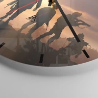 Clock face with lines