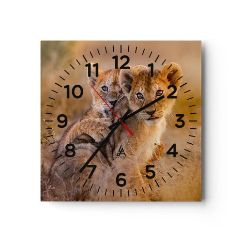 Wall clock - Clock on glass - Do Not Disturb! We Are Playing - 30x30 cm