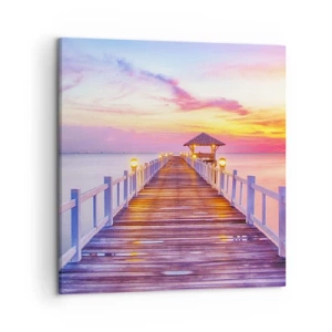 Canvas picture - Lilac and Gold Silence of an Evening - 50x50 cm