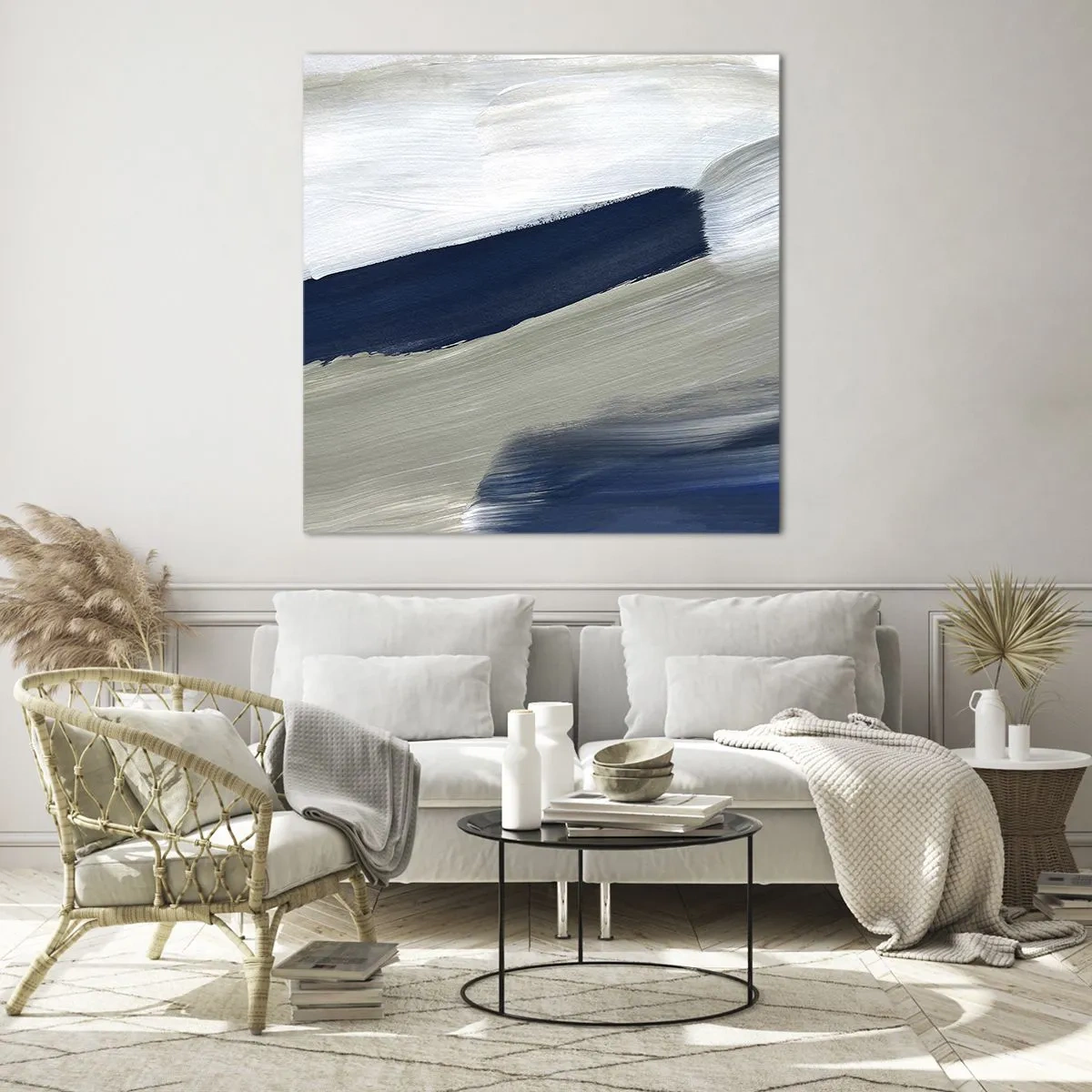 Glass picture - Encounter with White - 50x50 cm