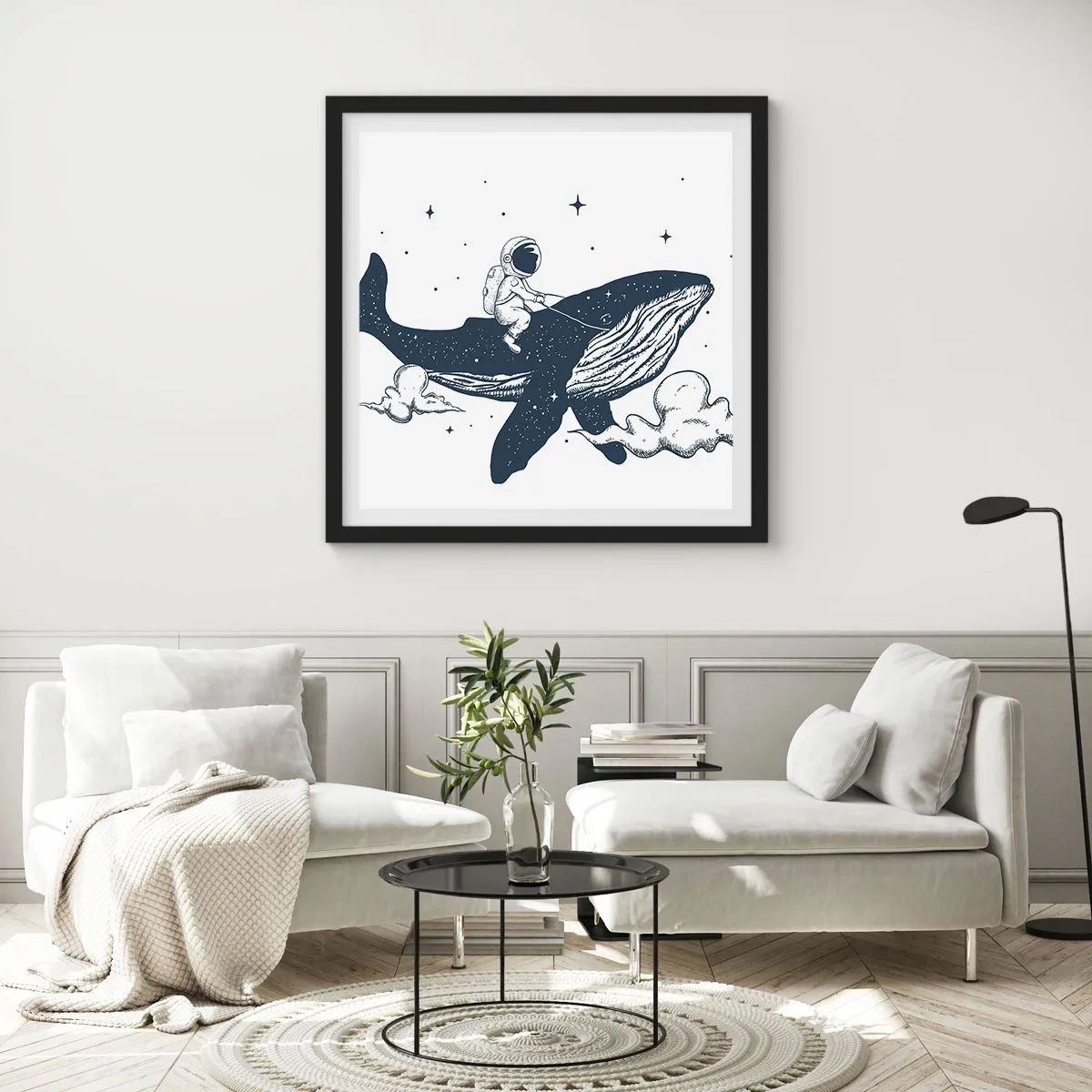 Poster in black frame - Space Adventure - 60x60 cm