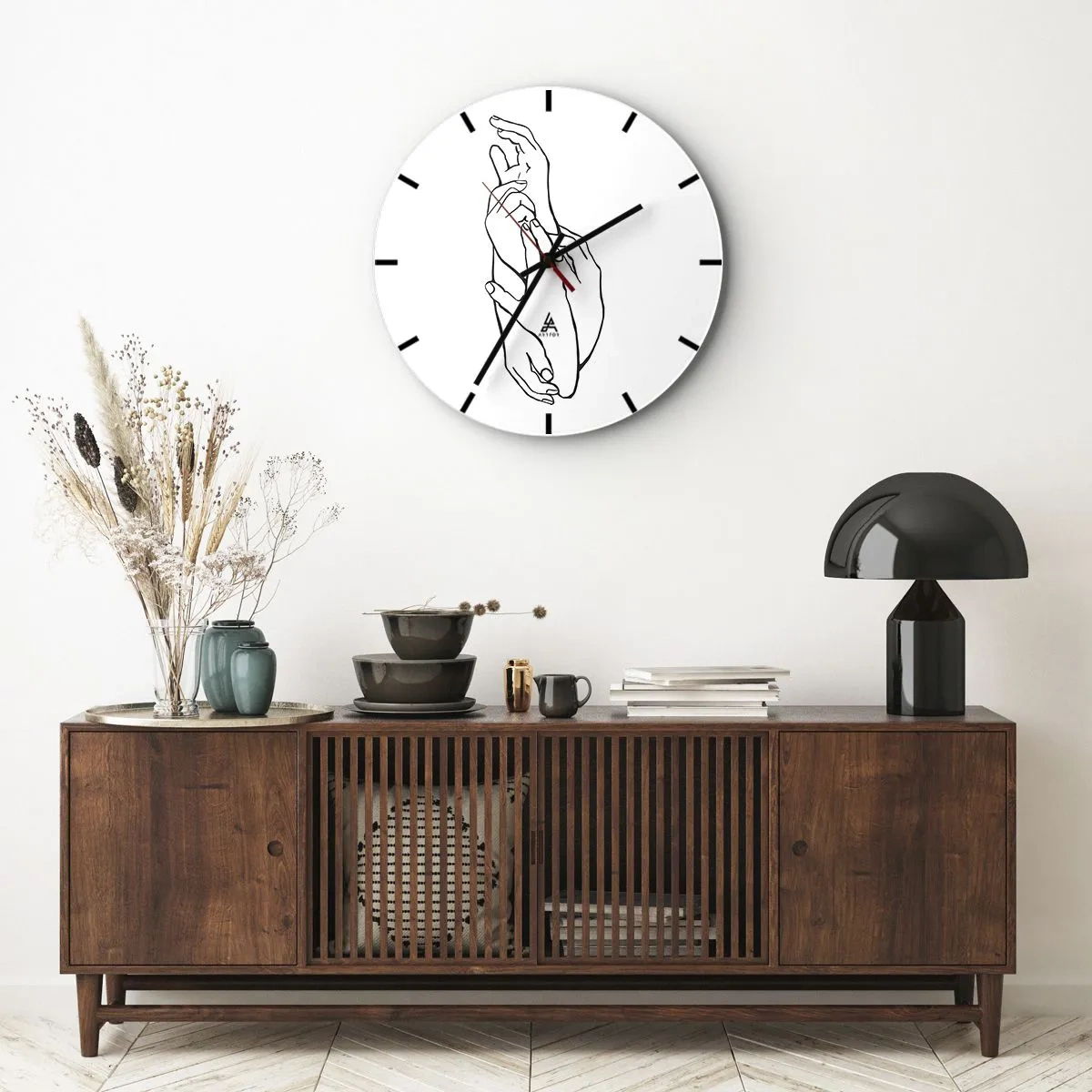 Wall clock - Clock on glass - Good Touch - 40x40 cm